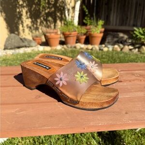 VINTAGE 90s Y2K Candies Wooden Clogs